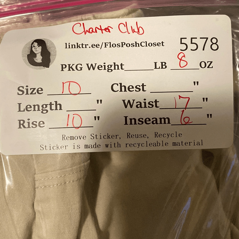 Charter Club Khaki Beige Mid Rise Stretch Chino Shorts Size 10 Casual Preppy - Picture 10 of 10